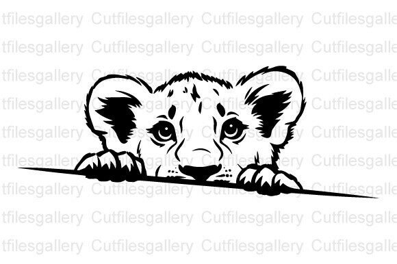 Download Peeking Baby Lion SVG, Lion SVG - Lion svg Collection