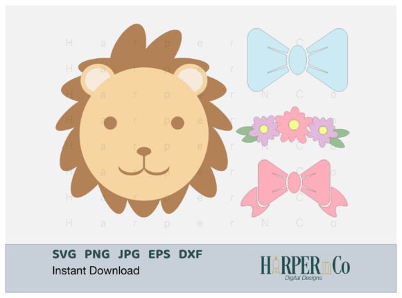 Download Lion SVG, Flower, Bow, Jungle, Safari - Lion svg Collection