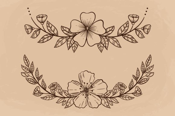 Download Vintage Floral Frame Hand Drawing - Vintage floral frame Collection
