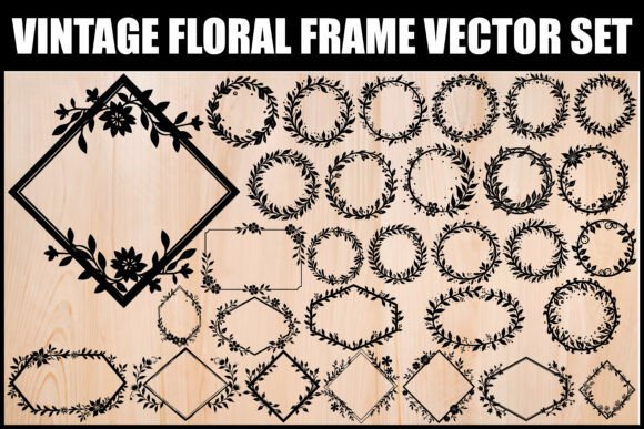 Download Vintage Floral Frame SVG Bundle - Vintage floral frame Collection