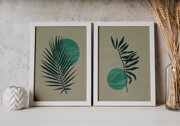 Download Modern Abstract Leaf Boho Wall Art - Boho wall art Collection
