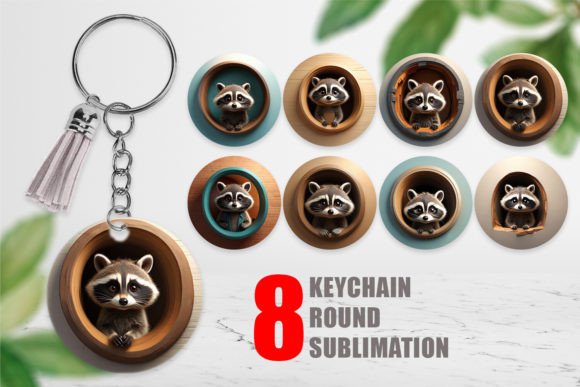 Download Keychain 3D Illustration Raccoon - 3d illustration Collection