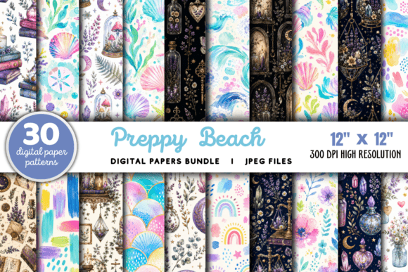 Download Preppy Beach Patterns Bundle - Premium Resources