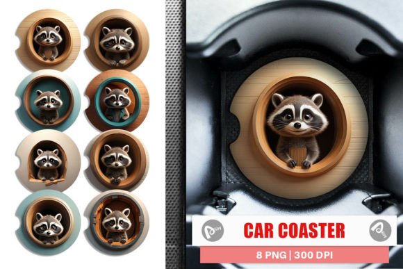 Download Car Coaster 3D Illustration Raccoon - 3d illustration Collection